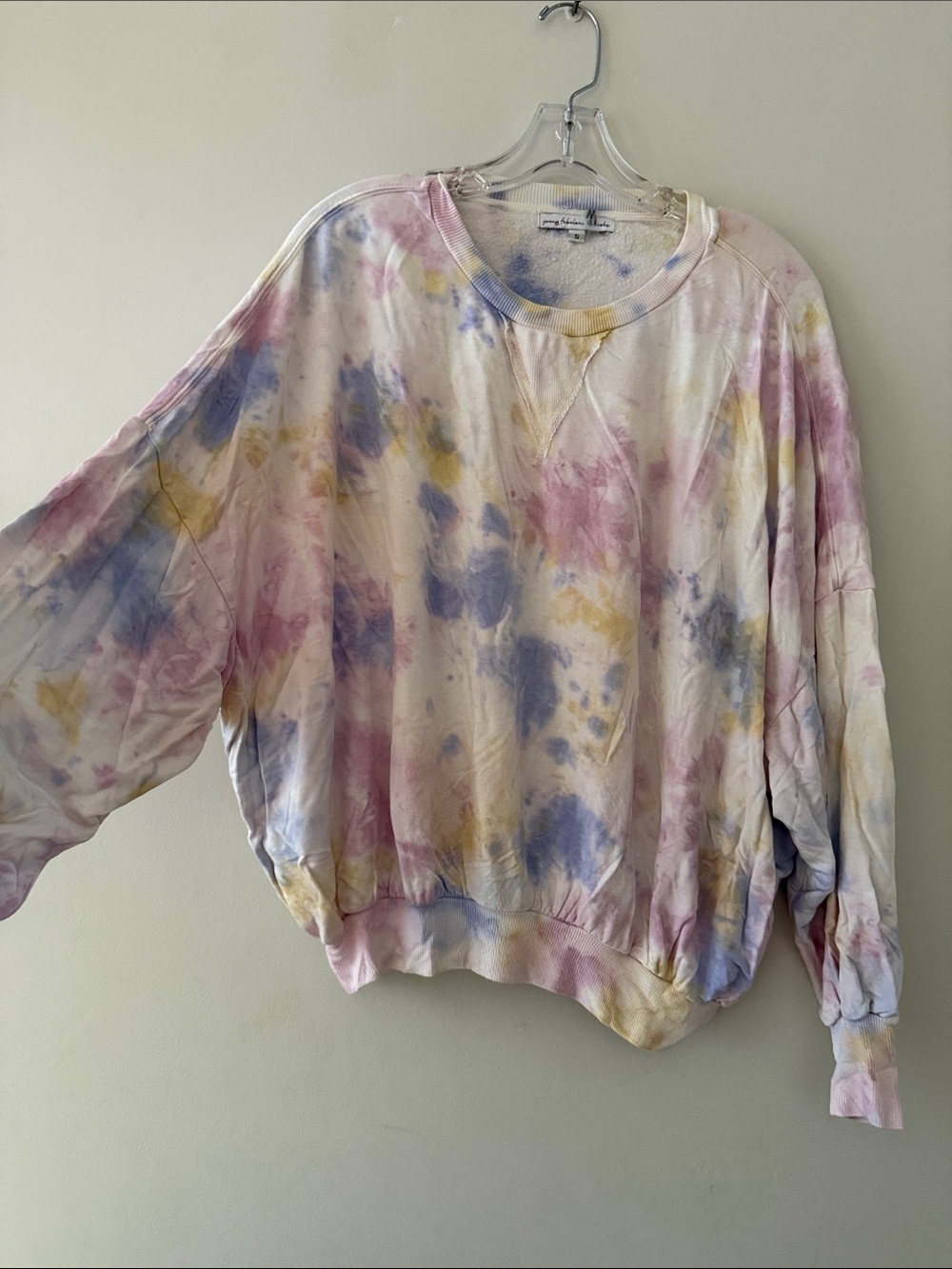 Young Fabulous & Broke Pastel Tie-Dye Crewneck Sweatshirt - Pink, Purple, Yellow